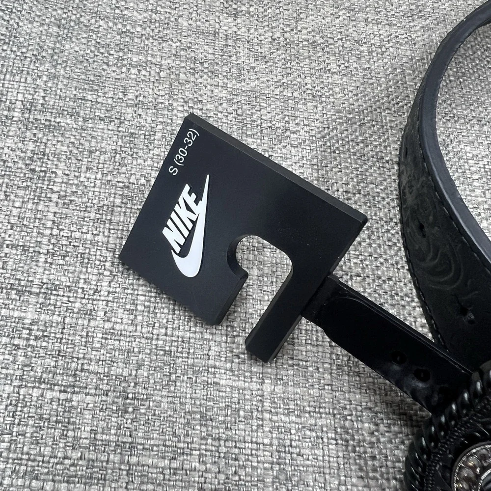Nike Country Belt Plaque Buckle Embossed Leather Belt Size Small - Picture 10 of 10